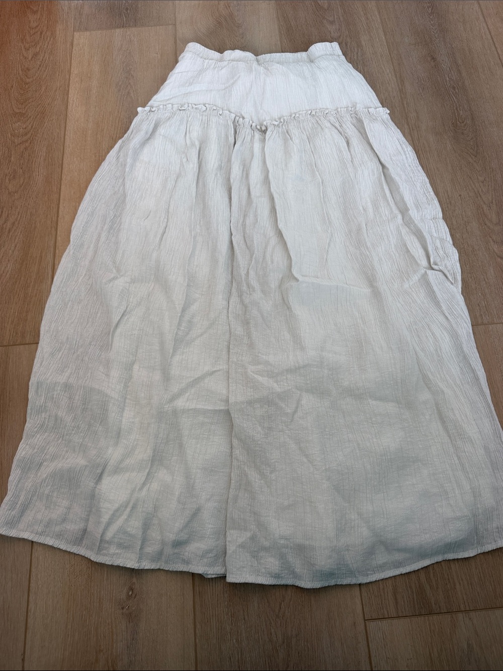 Fashion Nova White Tiered Maxi Skirt